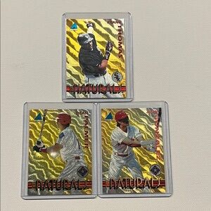 Lot of 3 1994 Pinnacle The Naturals - Frank Thomas, Juan Gonzalez, Dean Palmer